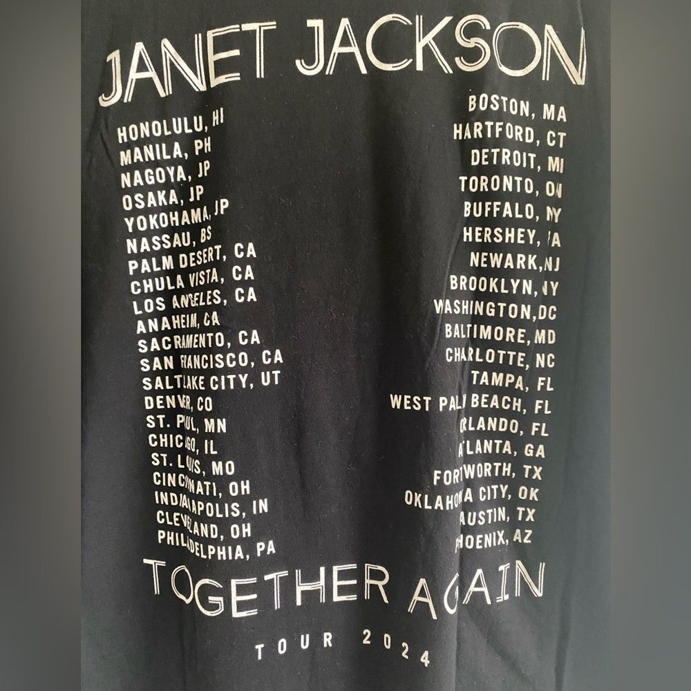 Janet Jackson Together Again Tour Graphic T-Shirt Size M
Pop art Concert - Picture 4 of 6